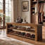 63 Inch Solid Wood Entryway Bench with Storage, Shoe Bench, End of Bed Bench