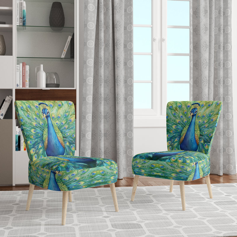 Chaise rembourrée Peacock, Side Chair Armless