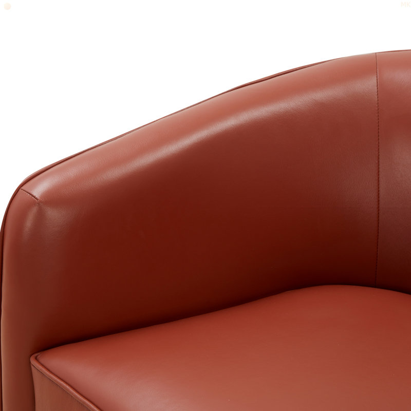 Chaise pivotante en cuir et cuir Tessa, Caramel