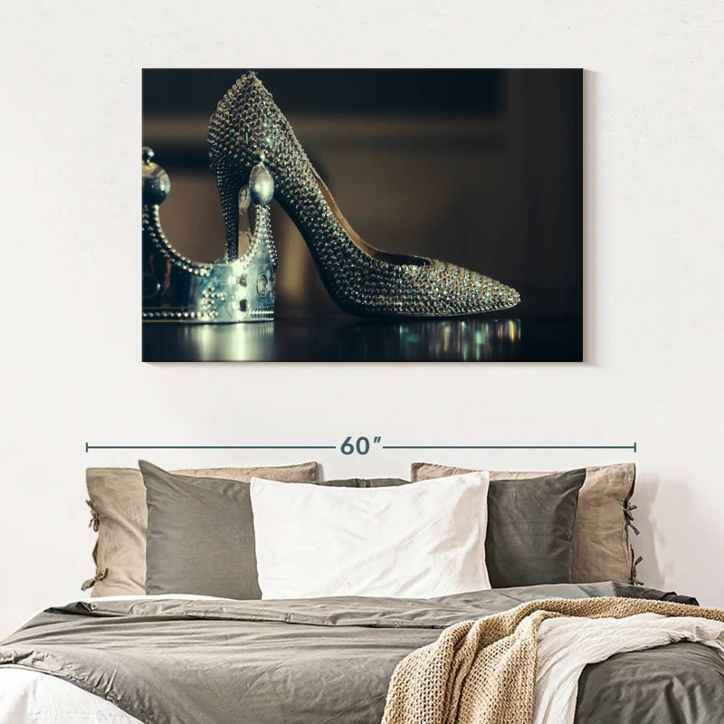 Shuttleworth Silver High Heels, 32" H x 48" W