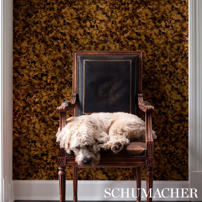 Schumacher x Cristina Buckley Xanadu Wallpaper, Vintage Gold