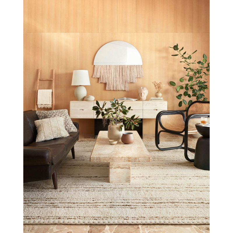 Roman Wool Area Rug in Beige, Rectangle 7'9" x 9'9"