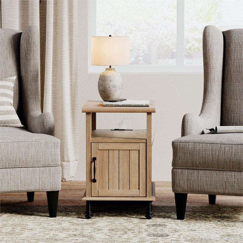 Scarlett End Table, Oak Top/Oak Base