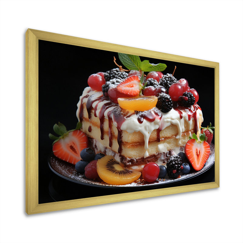 Tropical Fruits Cake Mmmmmmm - Food & Beverage Wall Art Prints43, H 16 po x l 32 po x P 1 po, Or