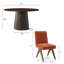 Ensemble de table de salle à manger 4 personnes Sueann avec table ronde unie et 4 chaises rembourrées-132943616