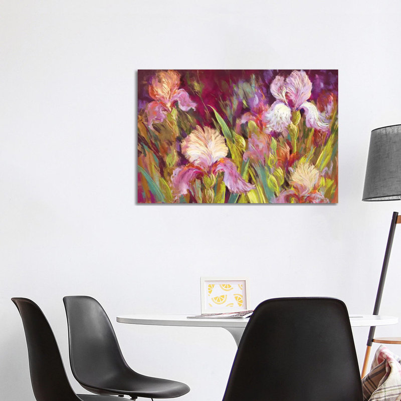 Irises All Day by Nel Whatmore - Wrapped Canvas Painting, 101.6 cm H x 66.04 cm W x 1.91 cm D