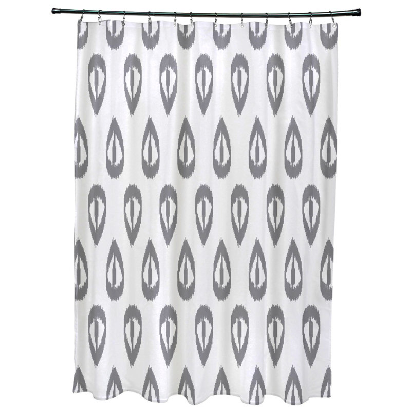 Rideau de douche Dalonta Ikat Tears, Gris