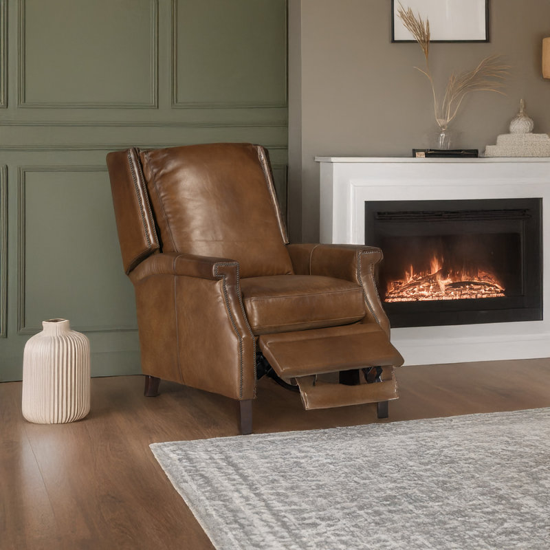 RC Recliner, Power, Brown Genuine Leather