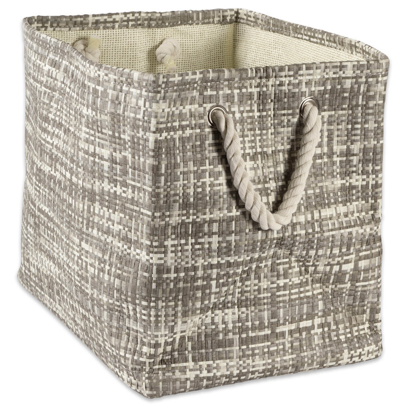 Panier en papier tissé Jamesy, H 9 po x l 10 po x P 11 po, gris