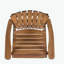 Tabourets de bar d'extérieur en bois d'acacia Adirondack, ensemble de 2, teint naturel