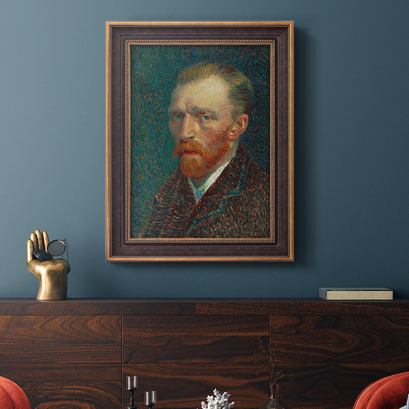 Autoportrait de Van Gogh - peinture encadrée, H 20 po x l 16 po x P 2,5 po