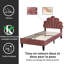Children's Bed, Single Bed with Flower-Shaped Headboard, Adjustable Height, Bed Frame with Slatted Base for Teens and Adults-192757623-192757625