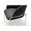 Chaises de style moderne 2 pièces en velours et pieds en métal enduit d'or