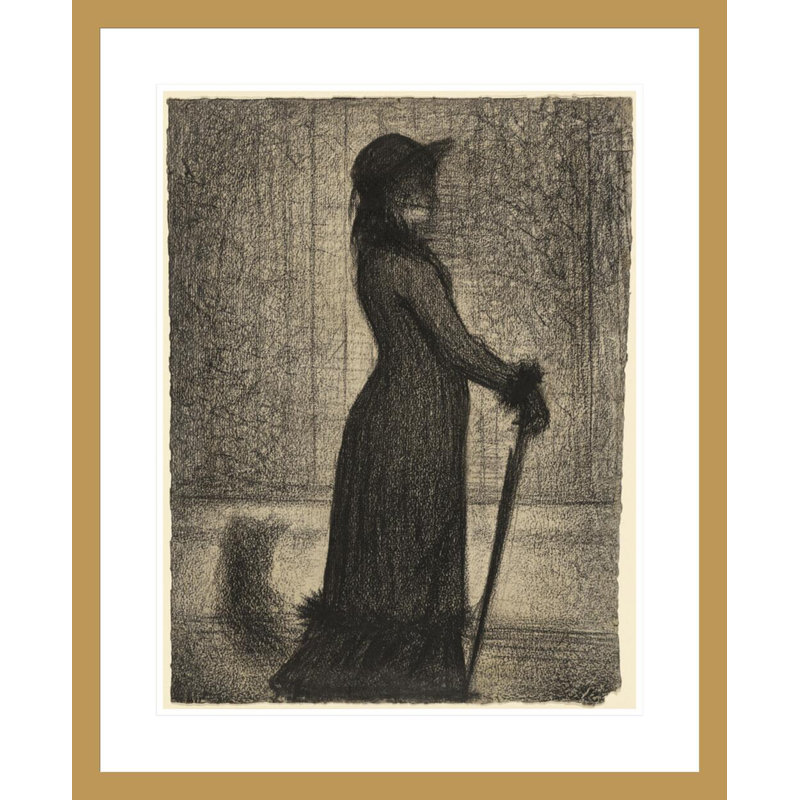 «Woman Strolling» par Georges Seurat, impression giclée sur cadre, H 28,69 po x l 23,5 po