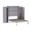 Lit escamotable, lit escamotable en bois avec 2 garde-robes et tablette de rangement, cadre de lit plateforme pliable multifonctionnel, aucun sommier tapissier requis-2098198870-2098198856
