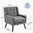 26.77" Mid-Century Modern Accent Chair, Linen & Suede Upholstery Comfy Armchair With Tufted Back, High-Density Foam Cushion And Black Solid Wood Legs-198932074