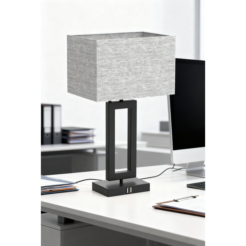 Set Of 2 Touch Control Table Lamps With USB Charging Ports, 3-Way Dimmable LED Desk Lamps With Fabric Shade For Bedroom Nightstand Living Room Office Reading Light