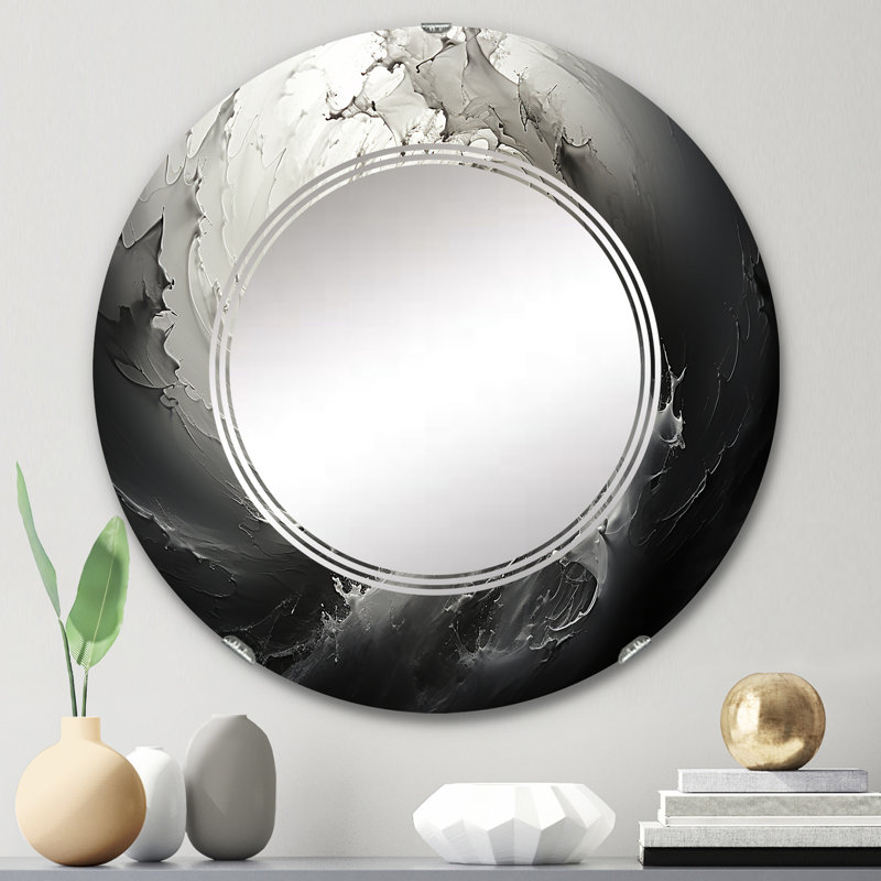 Miroir mural rond Hassa - Paysages, 24 po x 24 po