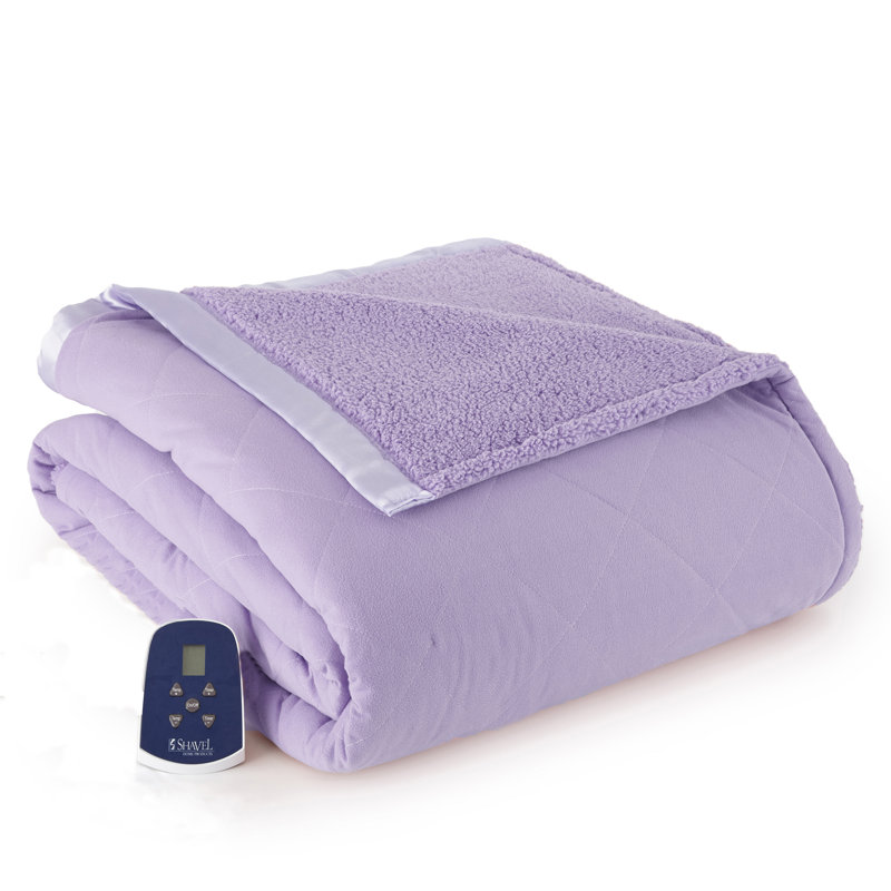 Couverture électrique en sherpa Micro Flannel®, Double, Améthyste