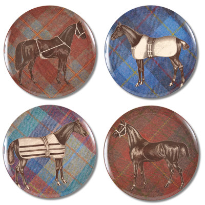Ensemble de 4 assiettes latérales Equus Tweed