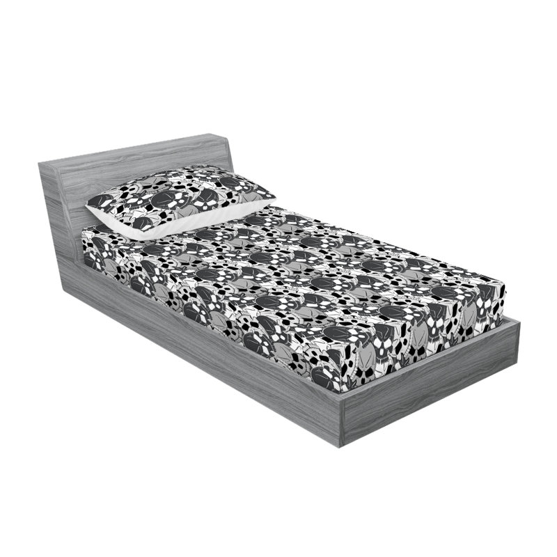 Drap-housse et taie décorative Ambesonne gris anthracite et coquille d'œuf