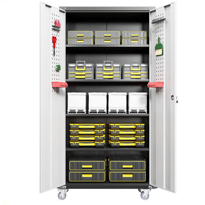 Garage Storage Cabinets With Locking Doors And 4 Adjustable Shelves