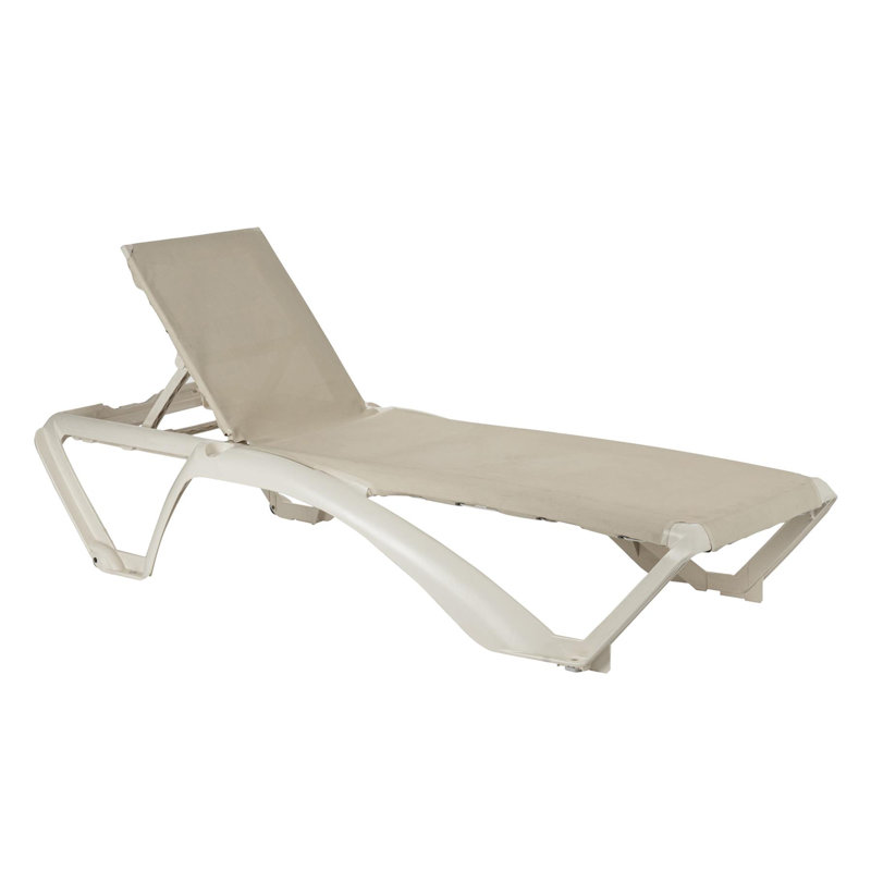 190 cm Long Reclining Single Chaise, White, Ivory