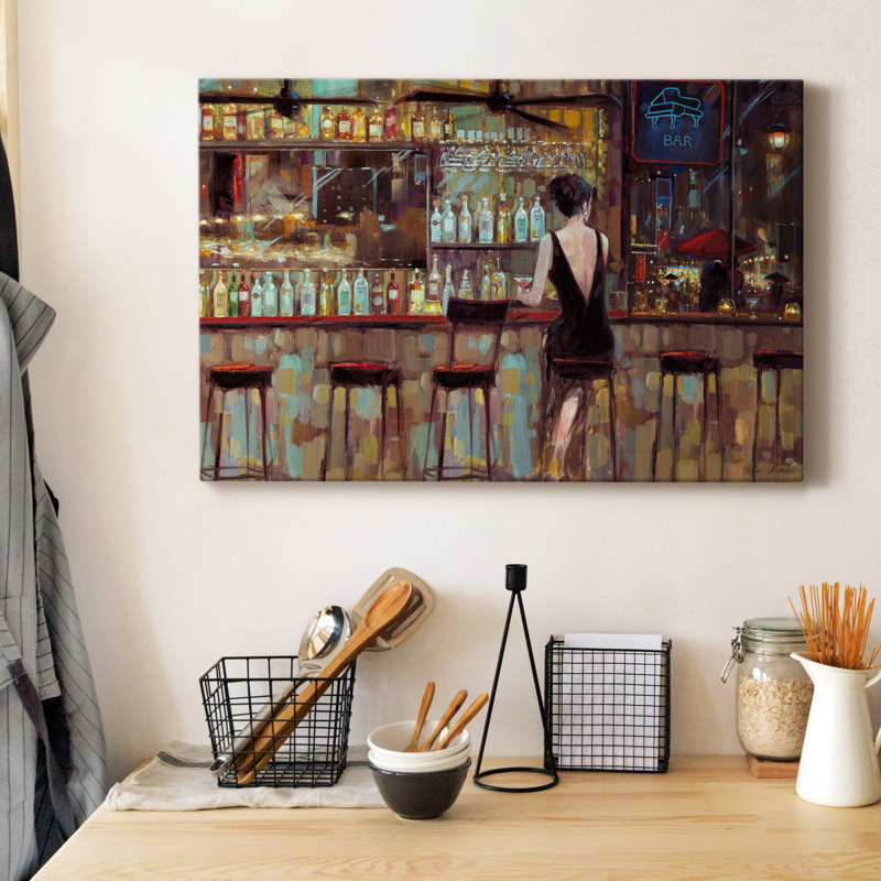 Elegant in Black - Reproduction d'art sur toile tendue, H 18 po x l 12 po x P 1 po