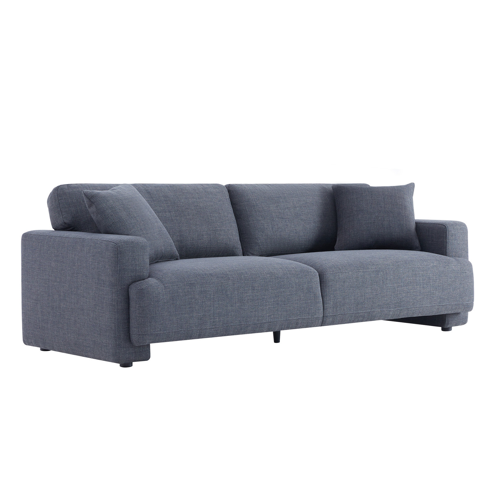 Ives 2-Piece Living Room Set, Luna Charcoal Polyester