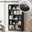 Bibliothèque grise moderne en bois à 5 tablettes pour le bureau et la chambre à coucher, Scratch - grande capacité de rangement