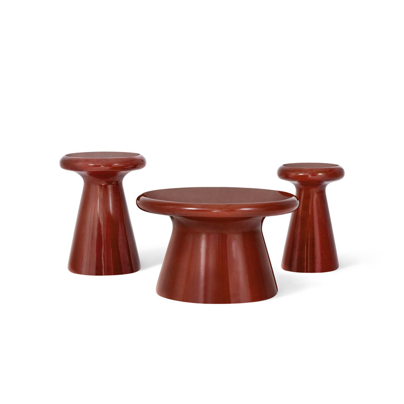Yahiko Midnight Gloss Coffee Table, Red