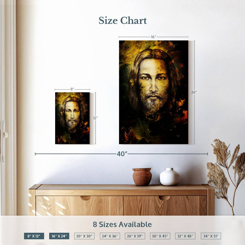 Jésus-Christ abstrait, H 12 po x l 8 po