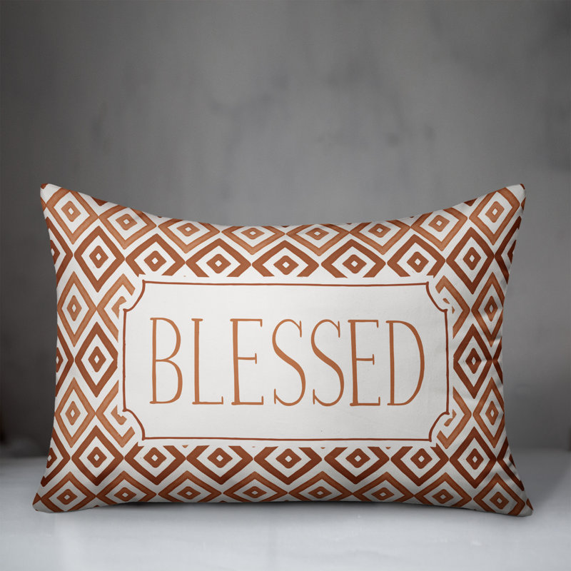 Geometric Outdoor Reversible Throw Pillow, Orange