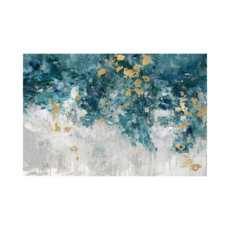 Charmed Teal 1 Piece Wrapped Canvas Painting, 66.04 cm H x 45.72 cm W x 3.175 cm D