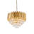 15-Light Gold Stainless Steel Chandelier With Clear Crystals