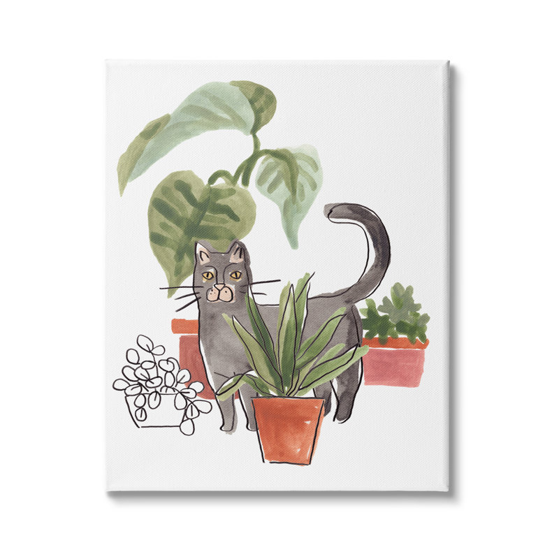 Monstera tropical par Grey, H 30 po x l 24 po x P 1,5 po, Toile tendue