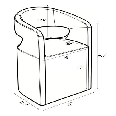 Chaise rembourrée avec roulettes cachées