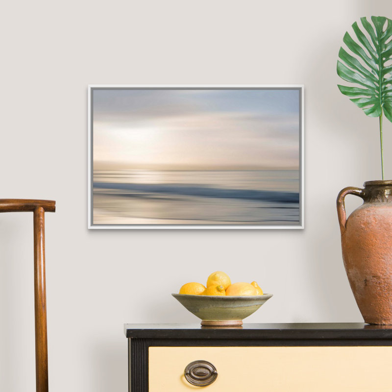 «Morning Rise» par Alex Hanson - peinture sur toile, Toile avec cadre flottant, H 17,25 po x l 25,25 po, Blanc