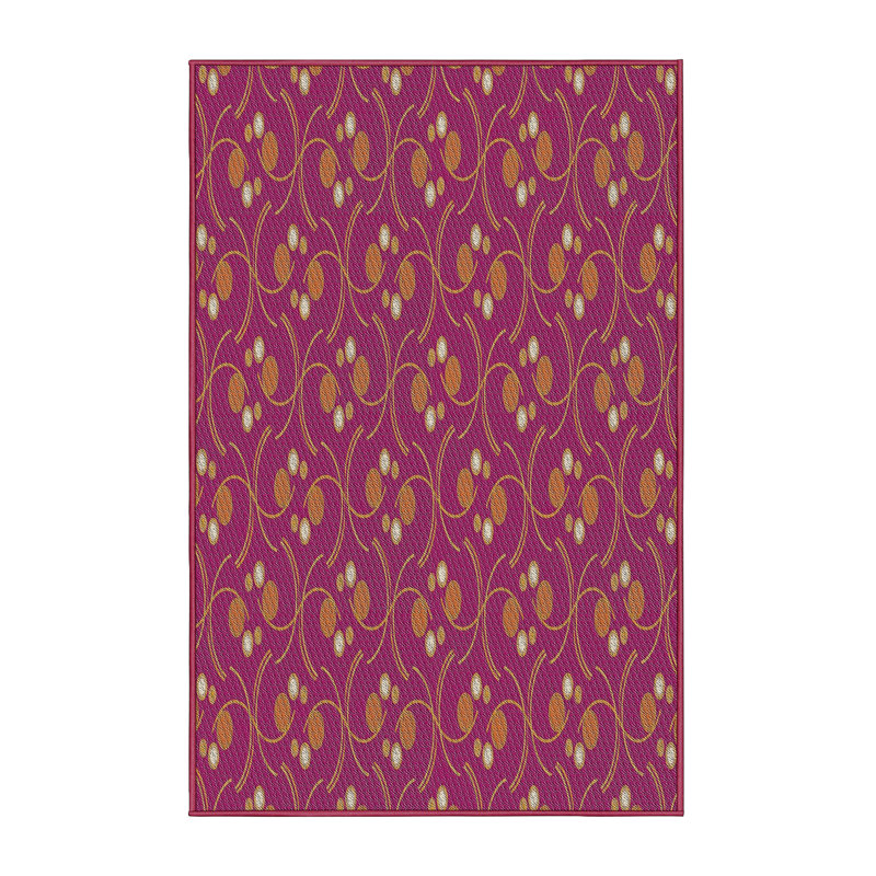 Tapis rose tissé à la machine, Rectangle 5 pi x 7 pi