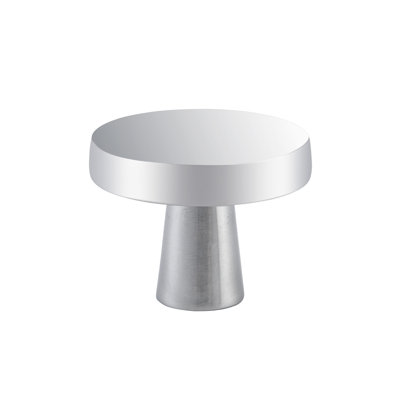 Luna - Bouton d'armoire rond chromé moderne de 1,26 po (32 mm) Luna