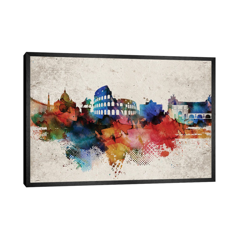 Rome Abstract by WallDecorAddict - Gallery-Wrapped Canvas Giclée on Canvas, Black Framed Canvas, 101.6 cm H x 66.04 cm W
