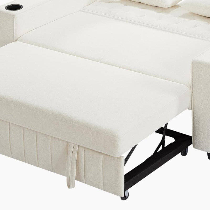 Canapé-lit en chenille, Beige
