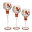 Set of 3  Autumn Robin Candle Holders