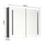 Armoire à miroir à DEL pour salle de bain - l 40 po x H 30 po, option de gradateur, miroir cuivre-argent, coins de porte rectangulaires 30 po Aluminium, miroir grossissant 3X, miroirs latéraux