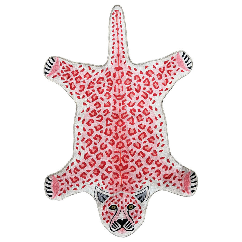 Tapis rose lavable à la machine, Sous-tapis rectangulaire 4 pi x 5 pi 11 po