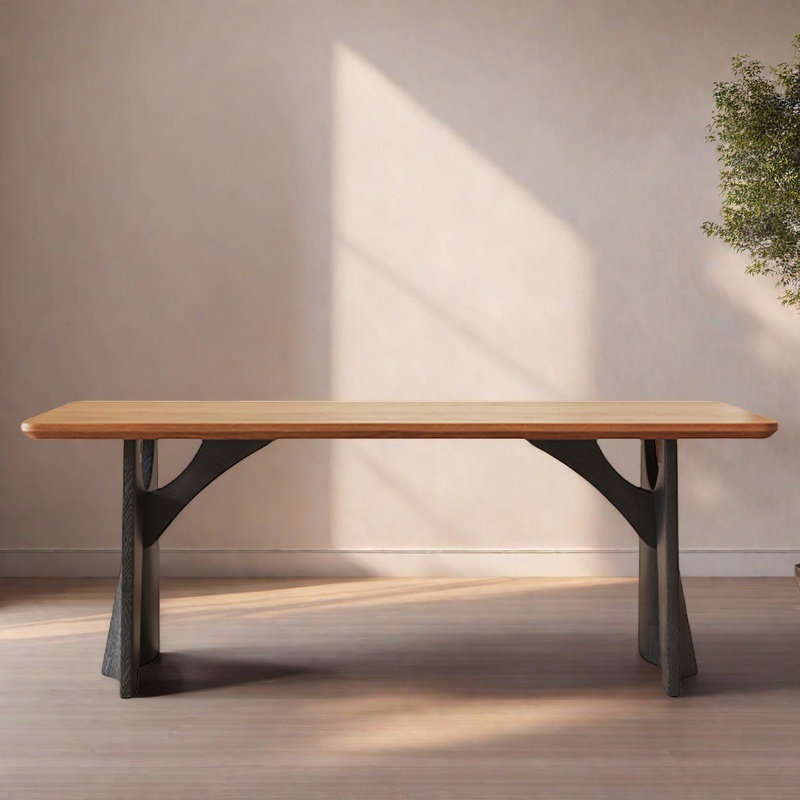 Ancient style solid wood rectangular dining table, 29.5"H x 70.8"L x 31.4"W