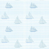 Kids Sailboats 10' L x 24" W Peel and Stick Wallpaper Tile