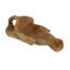 Plateau décoratif décoratif, feuille de bois de teck brun de 22 po, sculpté à la main
