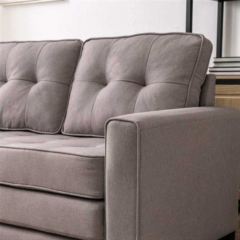 Lizeth Upholstered 58'' Loveseat, Light Brown