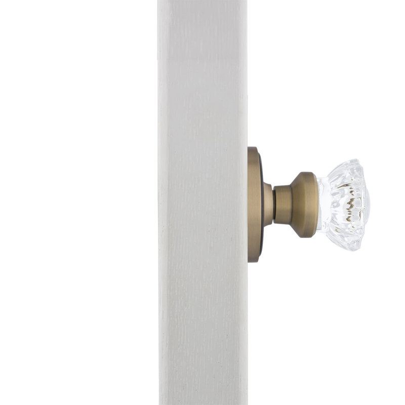 Classic Rosette with Crystal Door Knob, Antique Brass